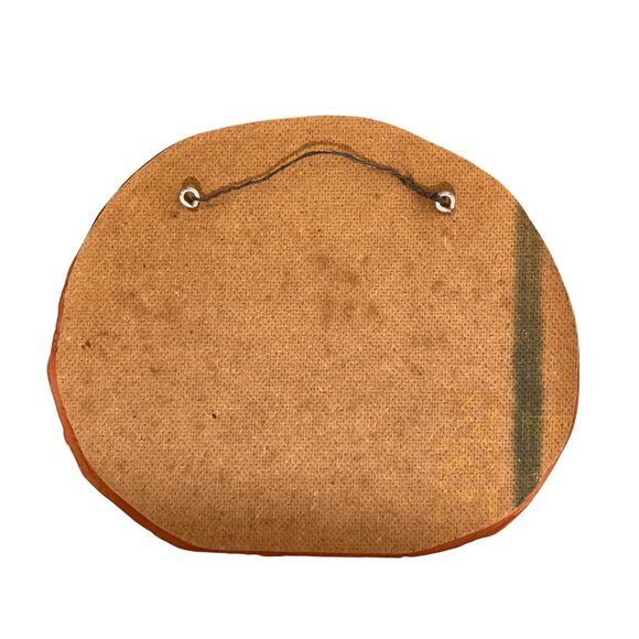 Whimsical Naive Animals Art Pottery Wall Plaque Decor Lion Lamb Fox Owl Bull - Picture 3 of 5